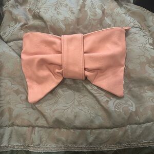 Peach Bow Clutch Bag for Women